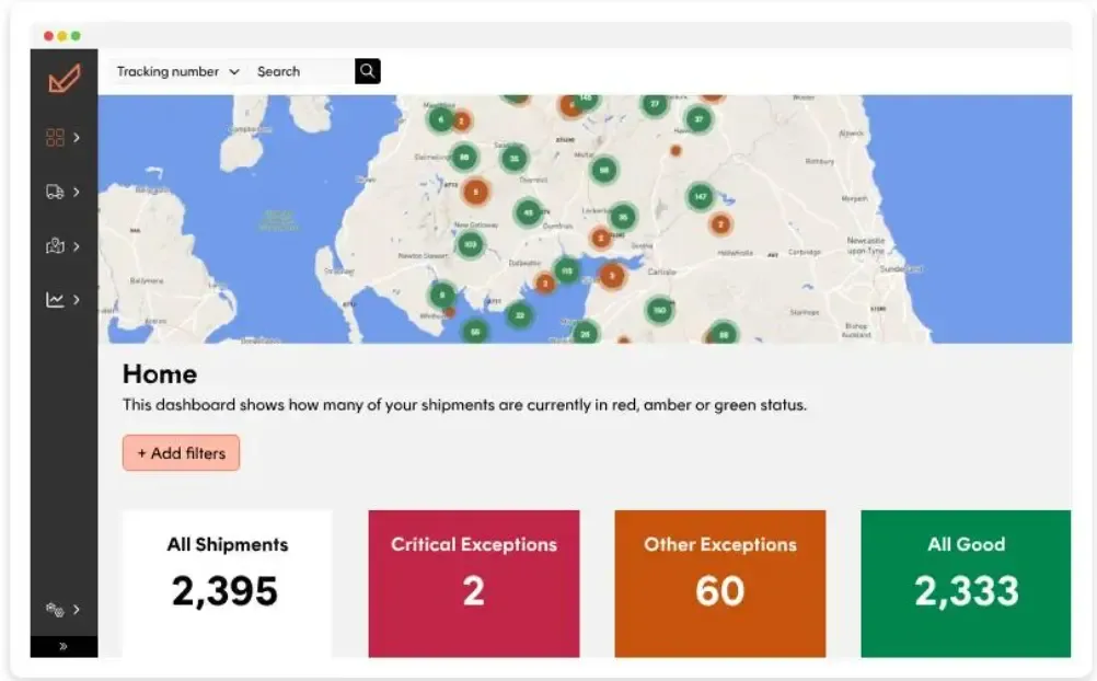 Shipment visibility and exception portal