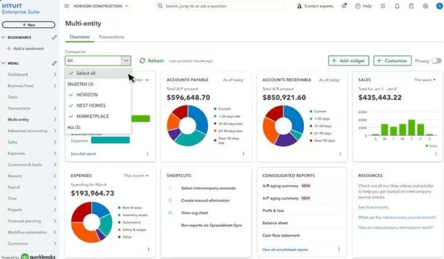 Multi-entity reconciliation automation